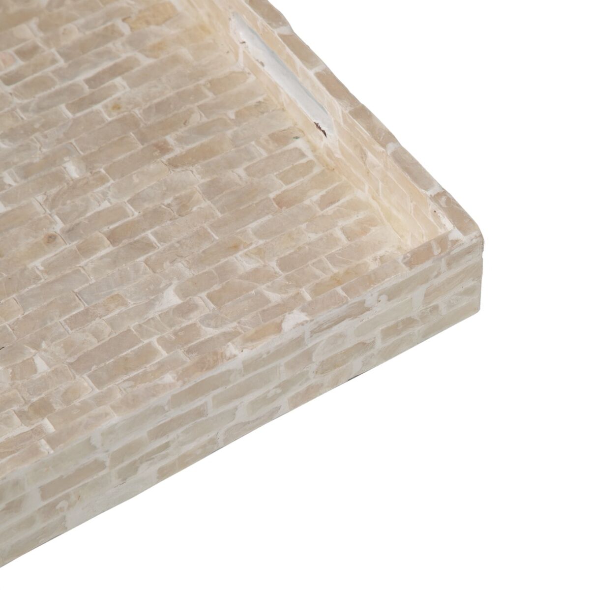 Snacksbricka 50 x 33 x 5 cm Vit Pärlemor (2 antal) - 3