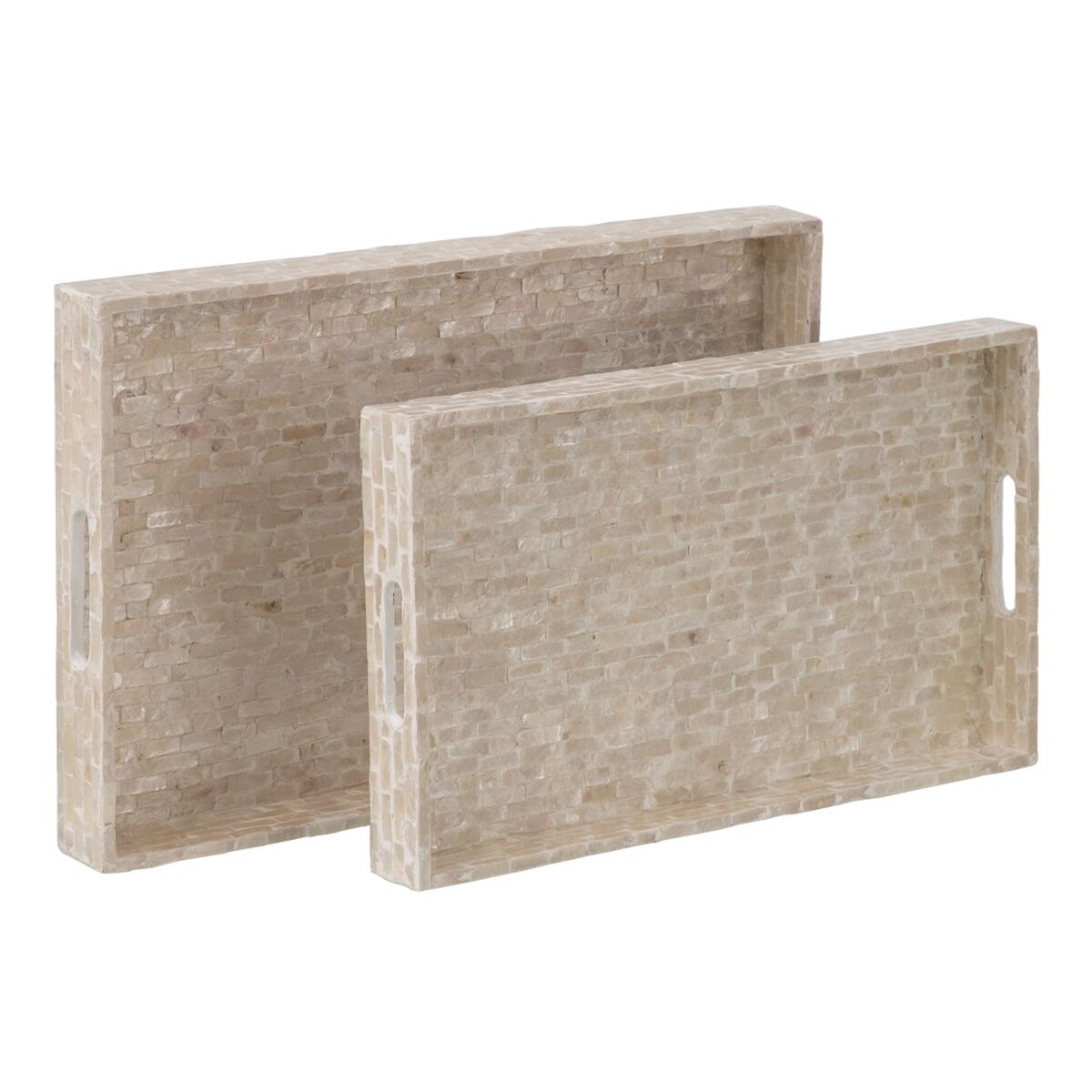 Snacksbricka 50 x 33 x 5 cm Vit Pärlemor (2 antal)