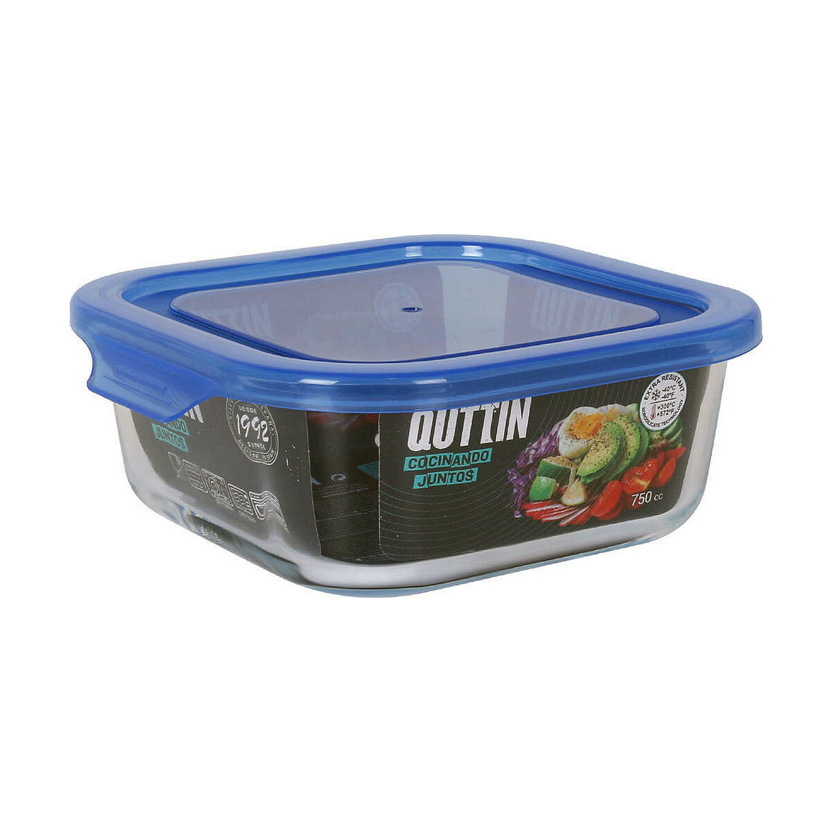 Lunchlåda Quttin   Blå Fyrkantig 750 ml 16 x 16 x 6 cm