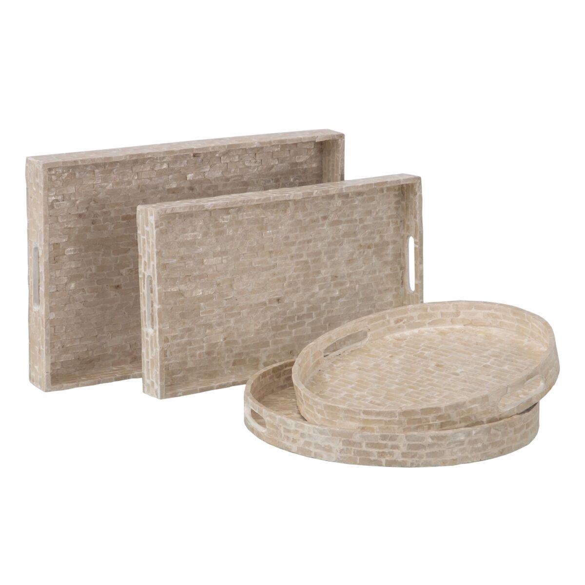Snacksbricka 40 x 40 x 5 cm Vit Pärlemor (2 antal) - 2