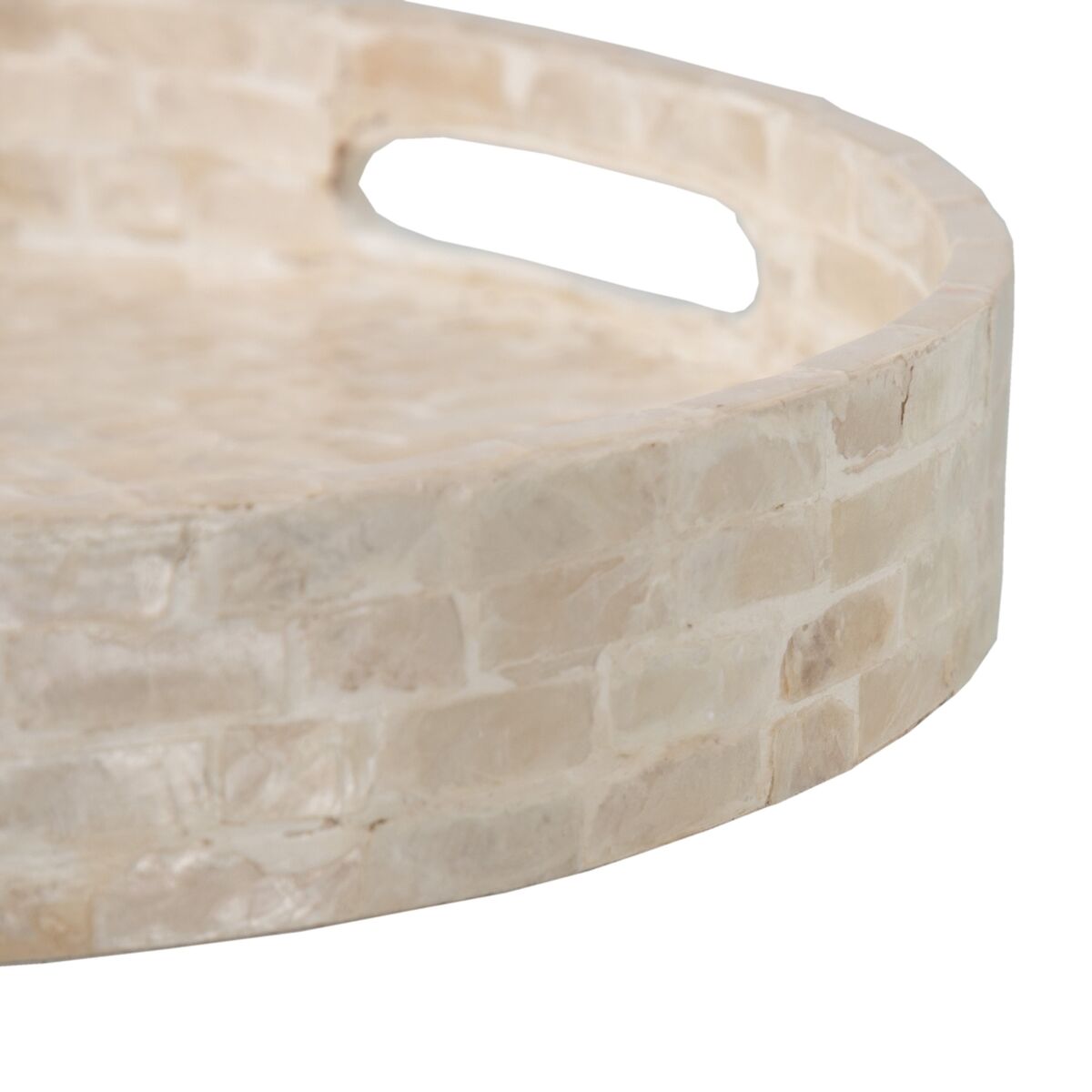 Snacksbricka 40 x 40 x 5 cm Vit Pärlemor (2 antal) - 3