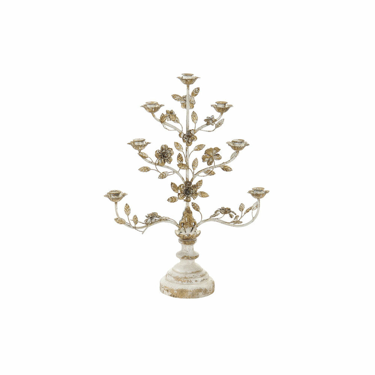Rund ljsstake med stöd DKD Home Decor 61 x 21 x 83,5 cm Beige Metall Virágok - 3