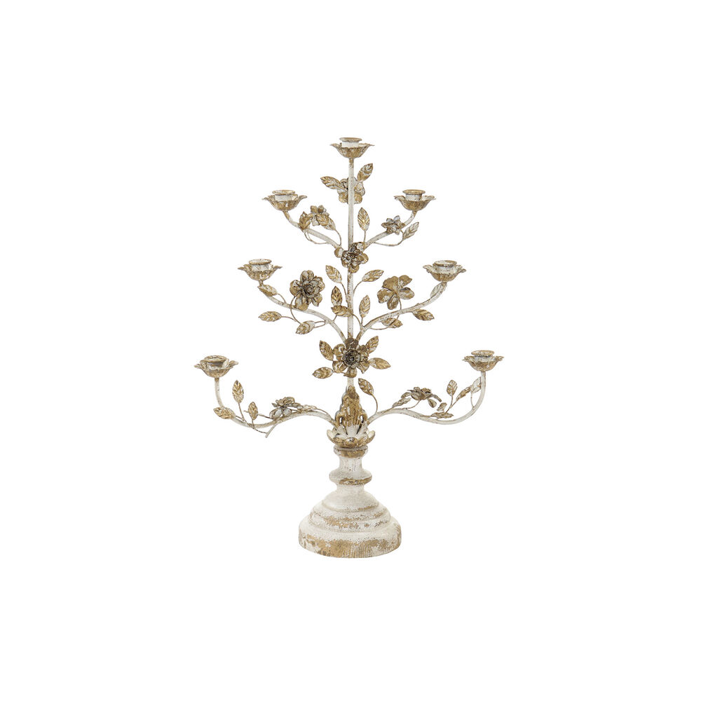 Rund ljsstake med stöd DKD Home Decor 61 x 21 x 83,5 cm Beige Metall Virágok