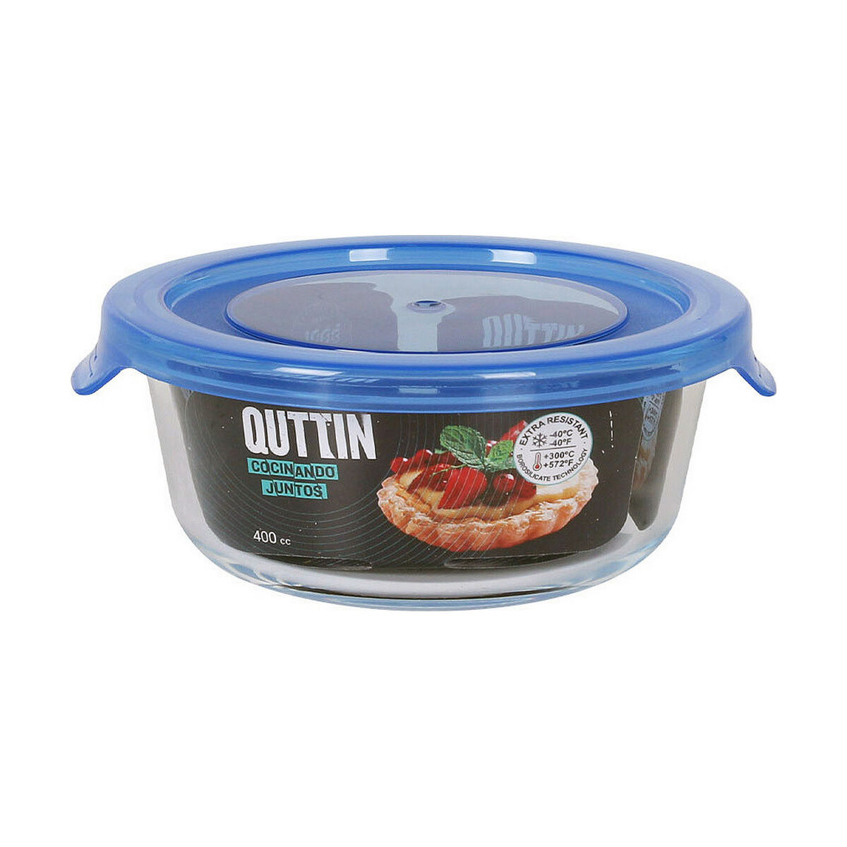Lunchlåda Quttin   Rund Blå 400 ml (Ø 13,5 x 5,5 cm)