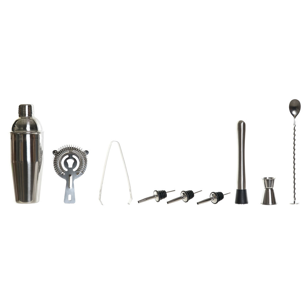 Cocktailset DKD Home Decor Bambu Rostfritt stål (9 pcs) (9 x 9 x 25 cm) (750 ml) - 4