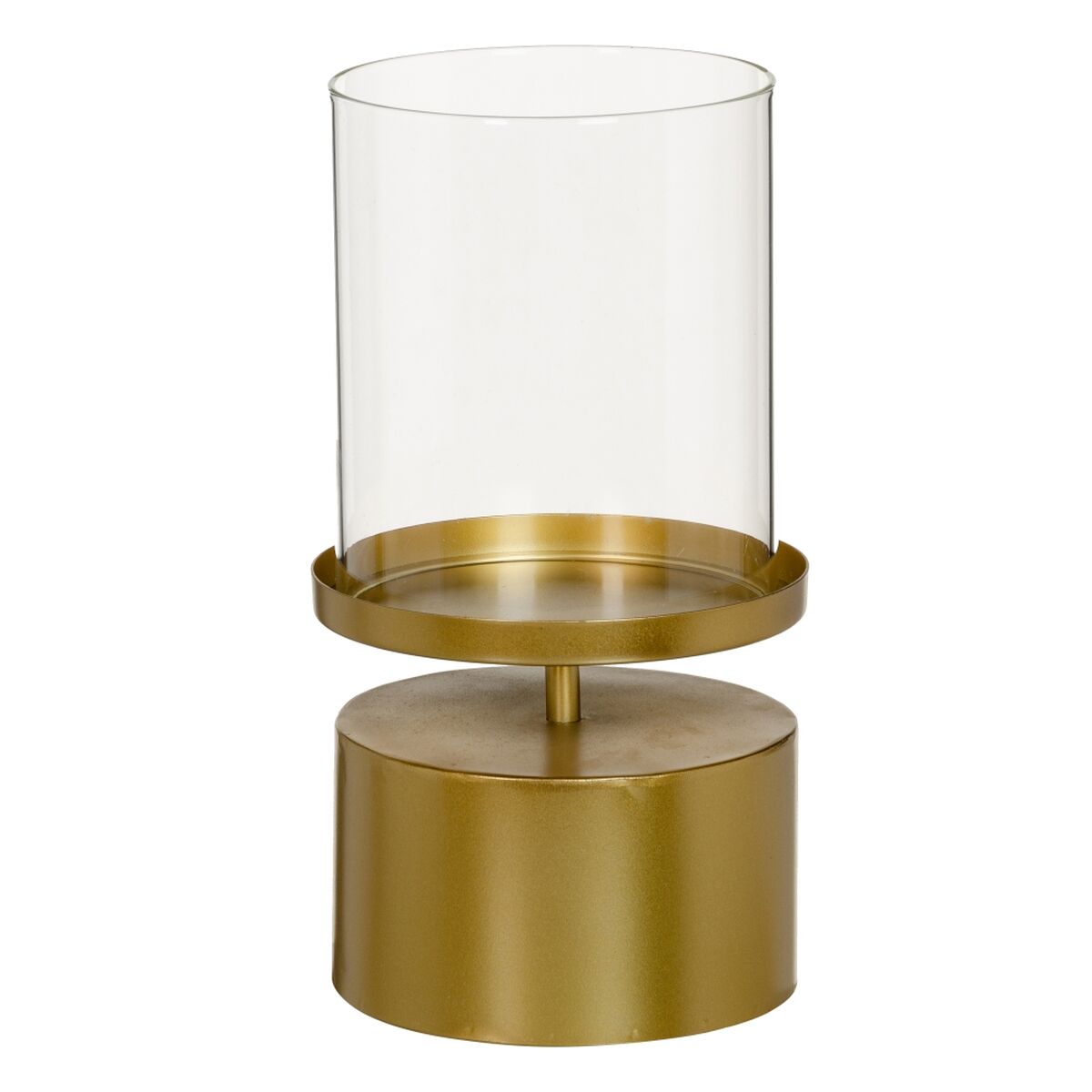 Ljusstakar 18,5 x 18,5 x 34 cm Glas Gyllene Metall