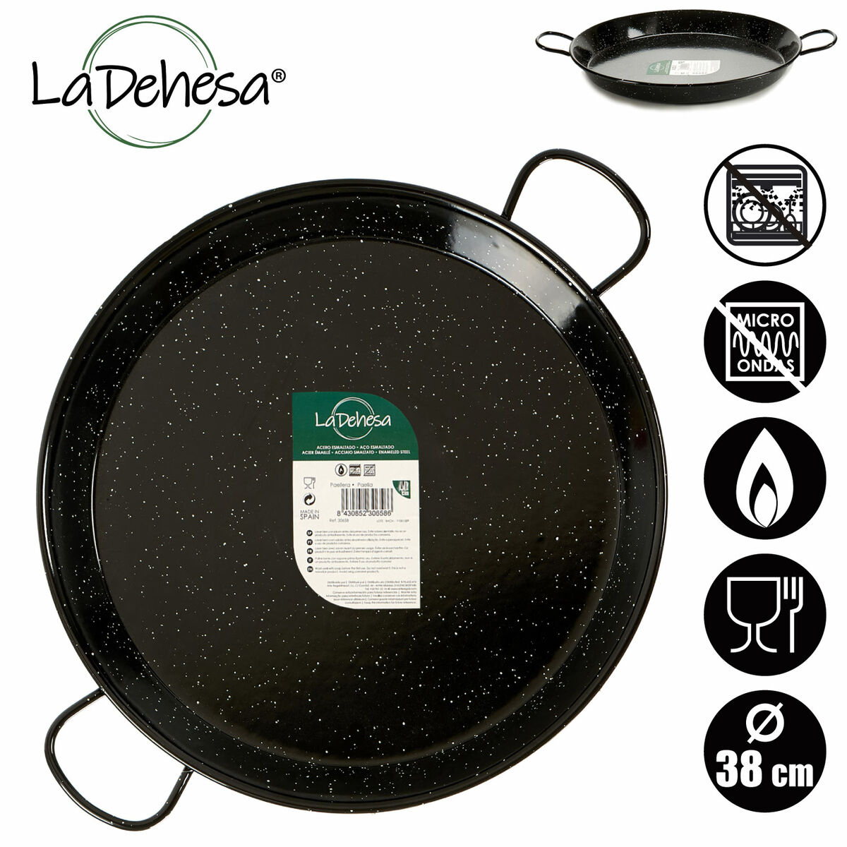 Gryta Ø 38 cm Emaljerat stål (6 antal) - 2