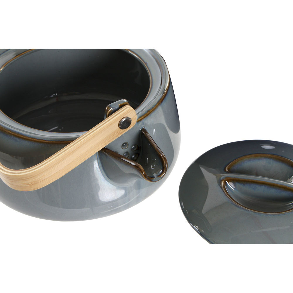 Tekanna DKD Home Decor 21 x 17 x 10 cm Porslin Grå 1 L - 2