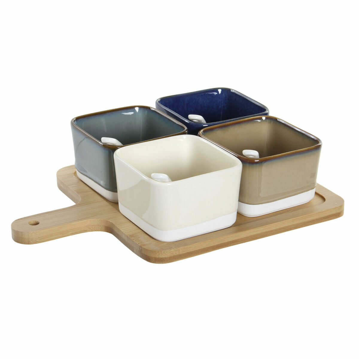 Tilltuggsset DKD Home Decor 27 x 20 x 1,3 cm Porslin Beige Blå Brun Grön Modern - 4