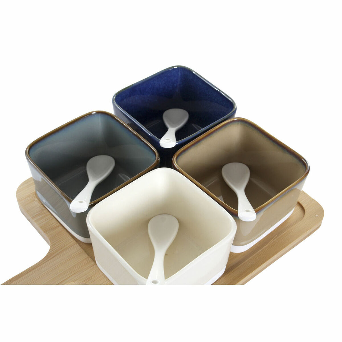 Tilltuggsset DKD Home Decor 27 x 20 x 1,3 cm Porslin Beige Blå Brun Grön Modern - 6