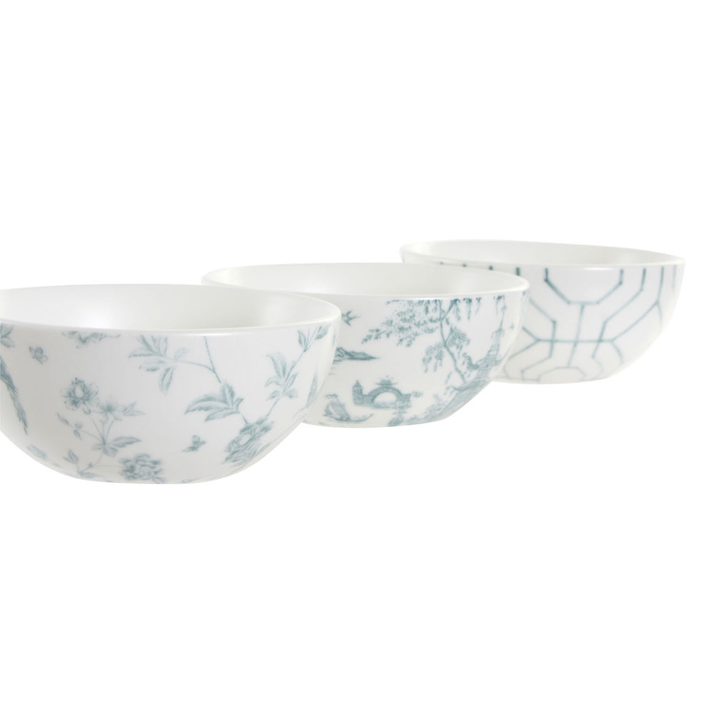 Tilltuggsset DKD Home Decor Vit Marinblå Porslin Akaciaträ Plast Orientalisk 4 Delar 30 x 9,5 x 1,3 cm - 2