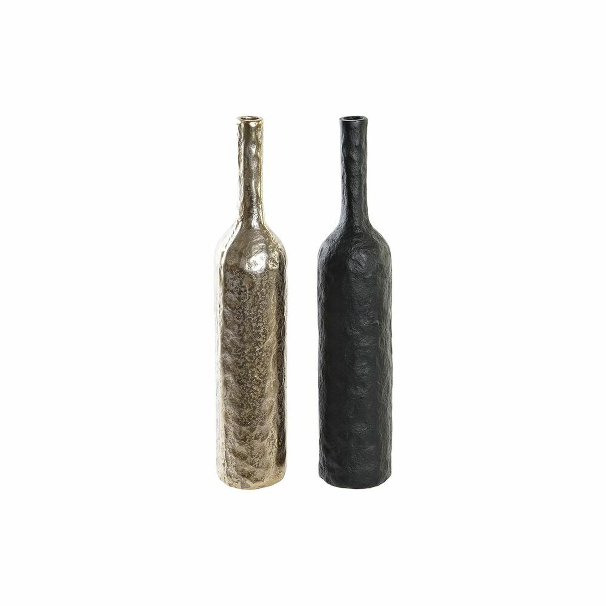 Vas DKD Home Decor Gyllene 8 x 8 x 44 cm Champagne Svart Aluminium Modern (2 antal) - 4