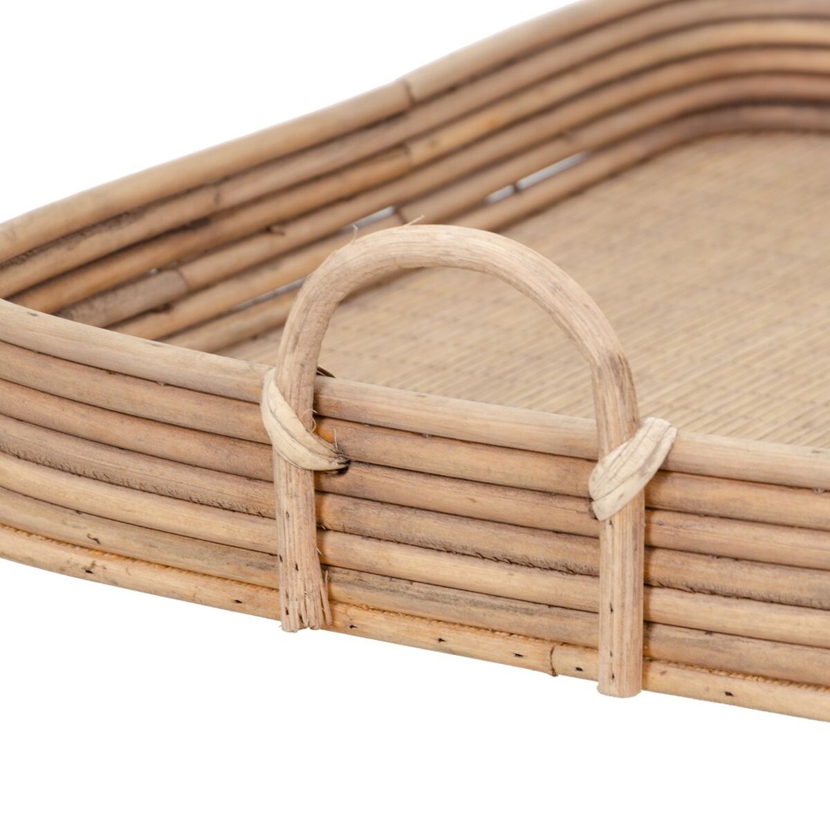 Snacksbricka 64,5 x 42 x 11 cm Naturell Rattan 3 Delar - 3