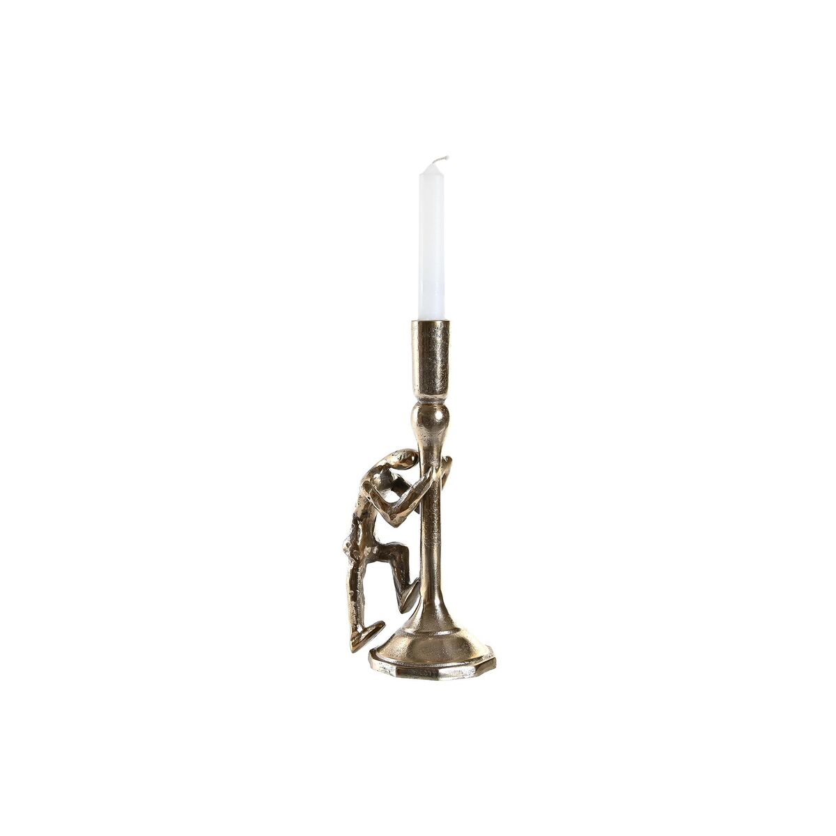 Kandelaber DKD Home Decor 12 x 10 x 27 cm Champagne Svart Aluminium Modern (2 antal) - 8