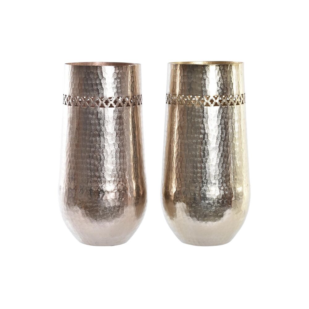 Vas DKD Home Decor Koppar Gyllene Aluminium 17 x 17 x 35 cm Arab stansning (2 antal)