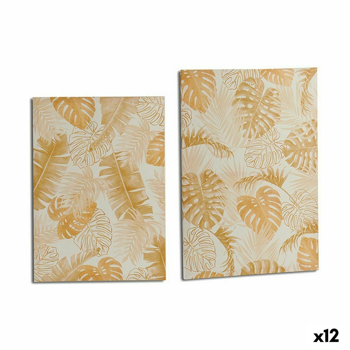 Kanvas Löv av en växt Gyllene 50 x 70 x 1,5 cm (12 antal)