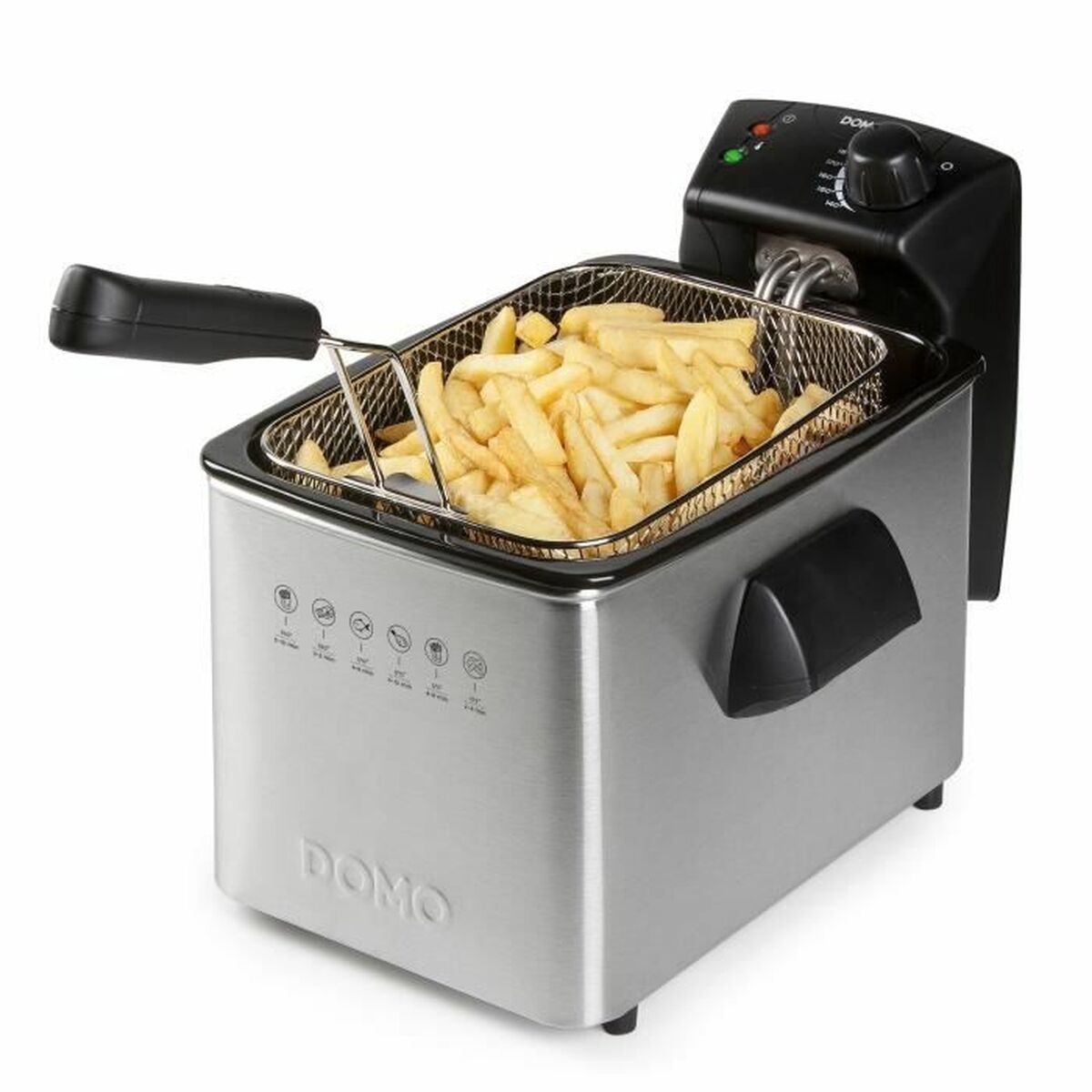 Fritös DOMO DO465FR 4 L 3000 W Silvrig Stål - 5