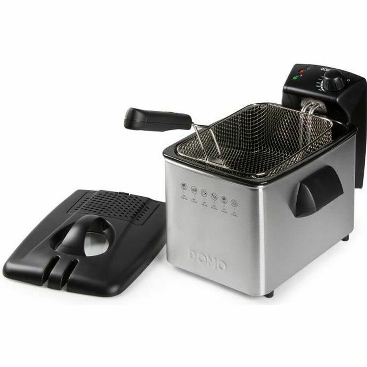 Fritös DOMO DO465FR 4 L 3000 W Silvrig Stål - 4