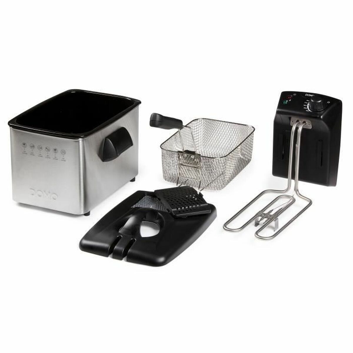 Fritös DOMO DO465FR 4 L 3000 W Silvrig Stål - 3