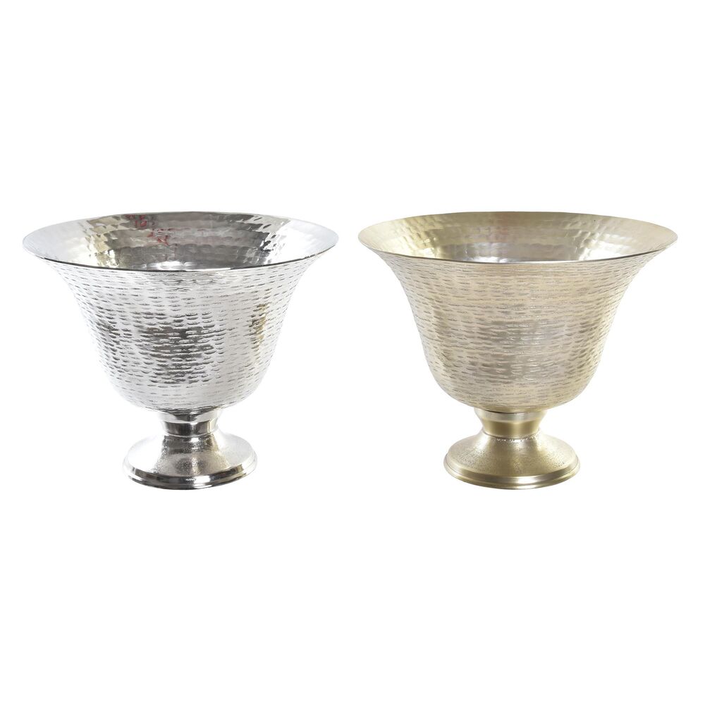Vas DKD Home Decor Gyllene Vinglas Champagne Silvrig Aluminium 30 x 30 x 23 cm Modern (2 antal)