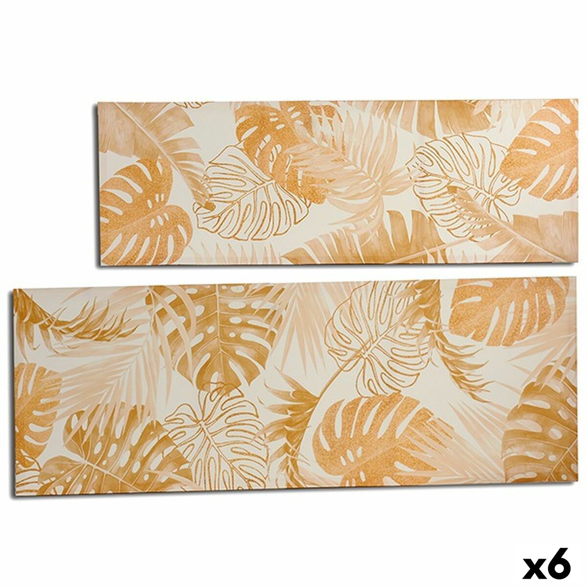 Kanvas Löv av en växt Gyllene 135 x 45 x 1,5 cm (6 antal)