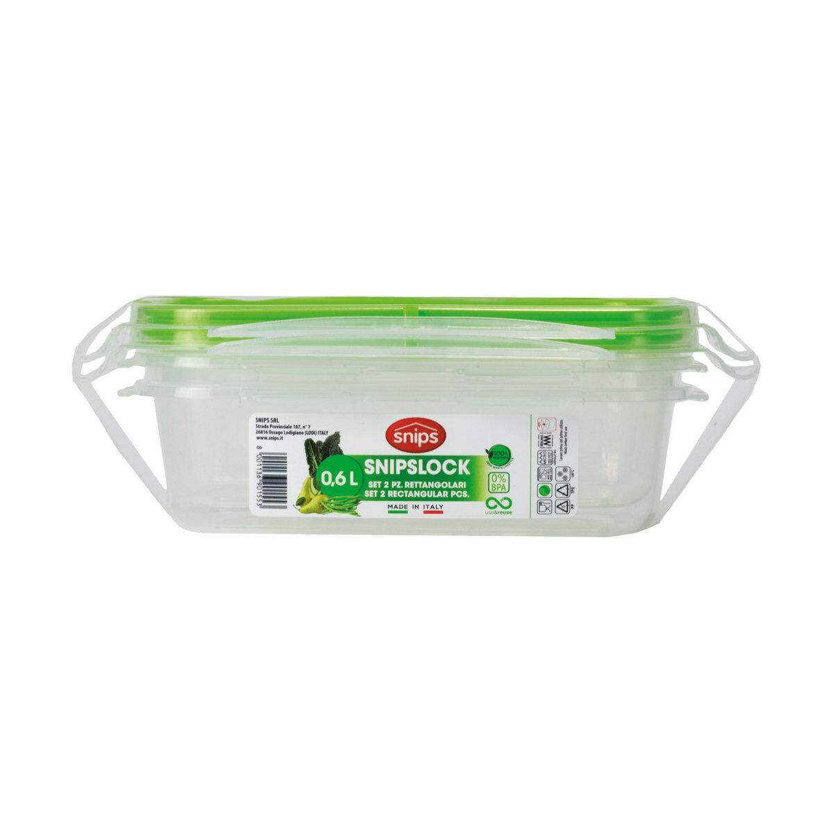 Lunchlåda Snips 600 ml Hermetisk stängning (2 antal)