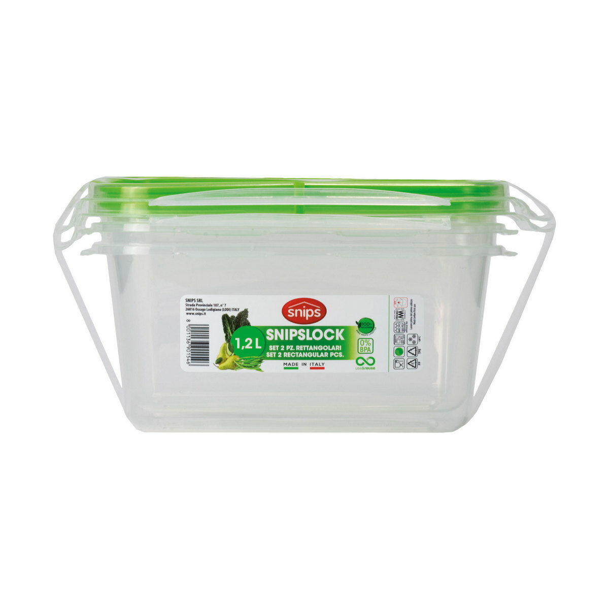 Lunchlåda Snips 1,2 L Hermetisk stängning (2 antal) - 3