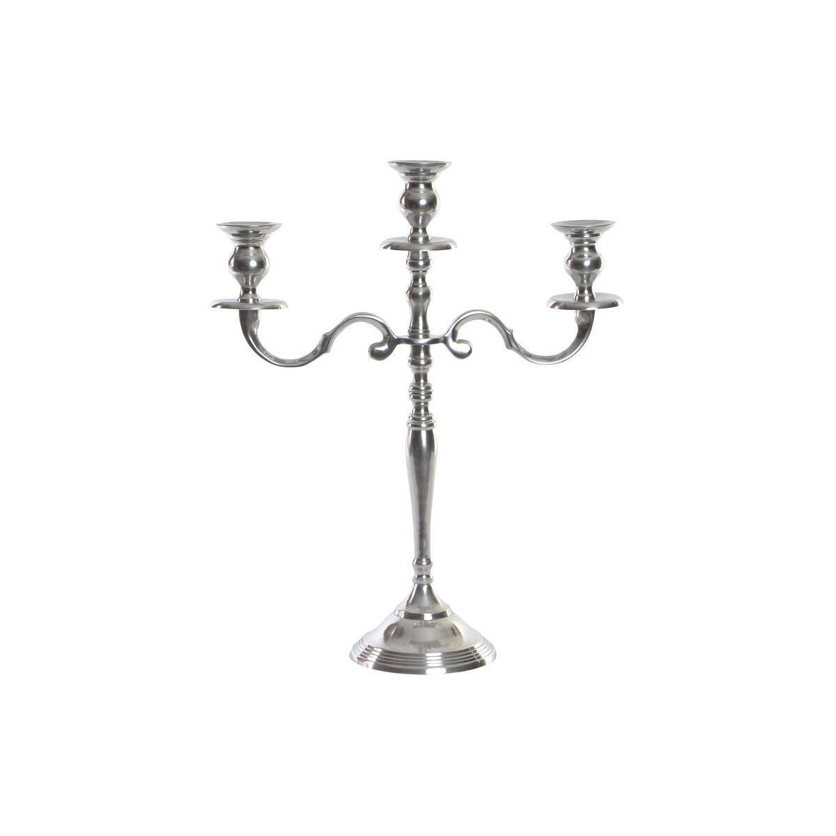 Kandelaber DKD Home Decor Silvrig Aluminium (34 x 12 x 41 cm) (3 Delar)