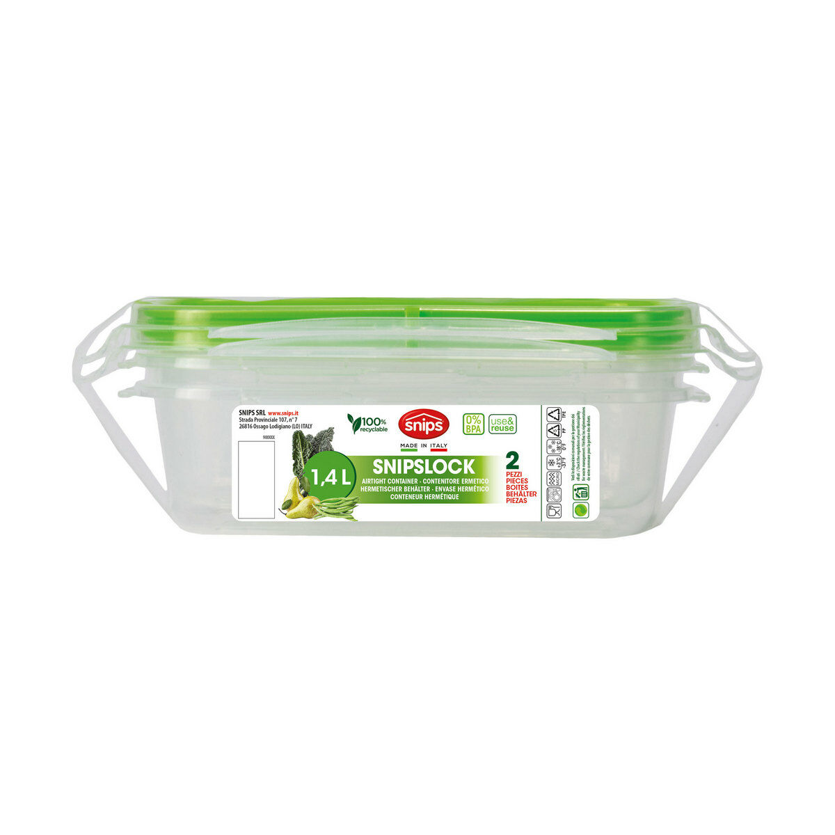 Lunchlåda Snips 1,4 L Hermetisk stängning (2 antal)