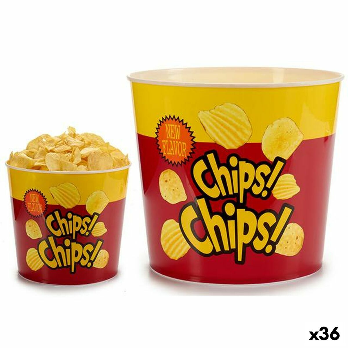 Snacksskål Pommes frites polypropen 6,8 L 24,5 x 21,5 x 24,5 cm (36 antal)