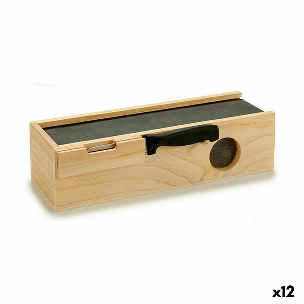 Låda med lock Skärare Trä 9,5 x 8 x 30 cm (12 antal)