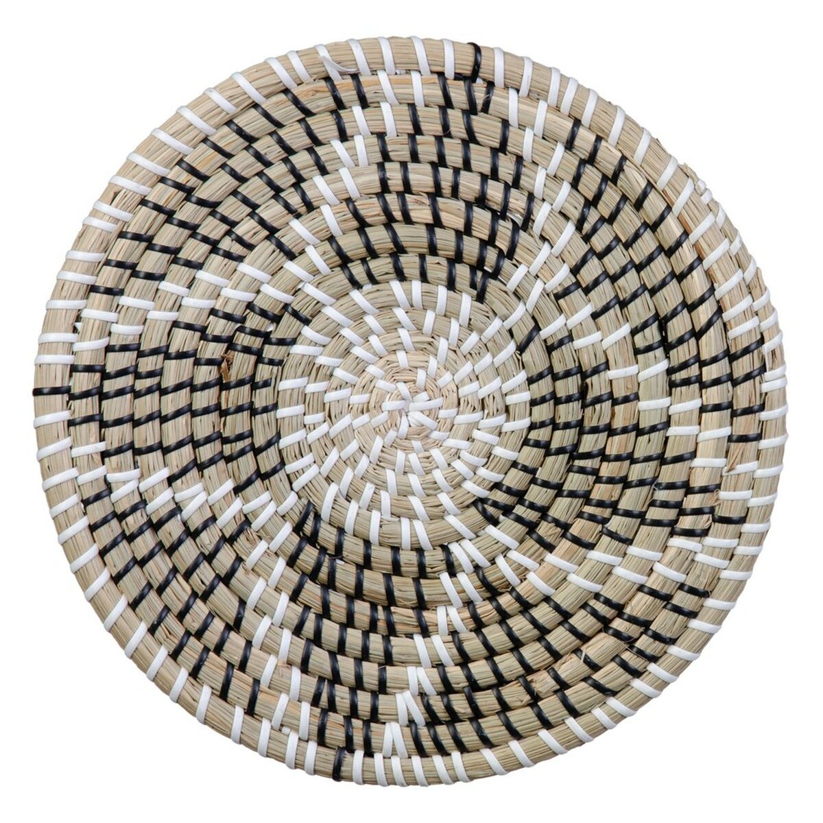 Väggdekoration 27 x 27 x 1 cm Naturell Svart Naturliga fibrer