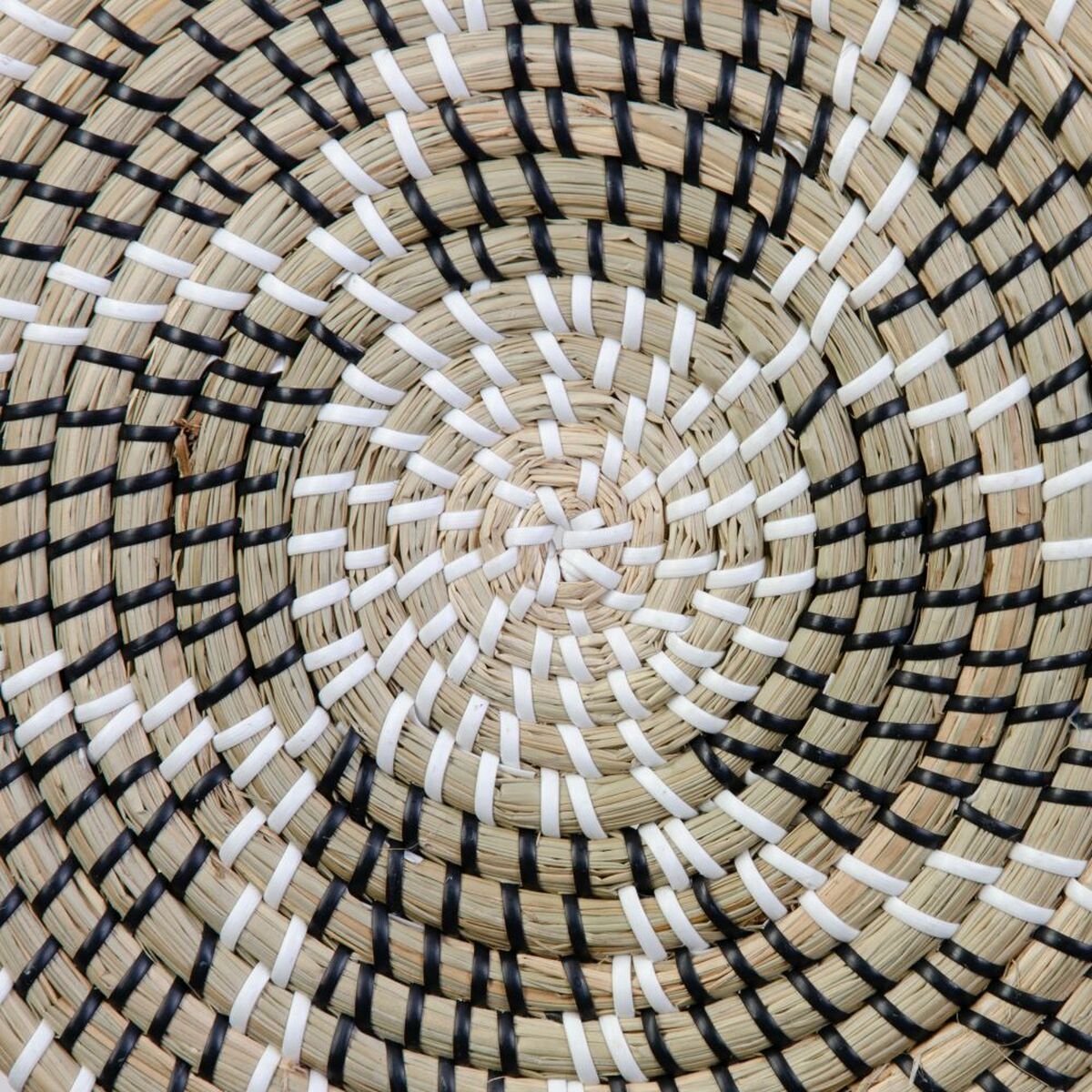 Väggdekoration 27 x 27 x 1 cm Naturell Svart Naturliga fibrer - 3