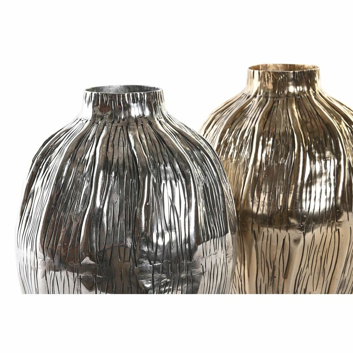 Vas DKD Home Decor Silvrig Gyllene Aluminium Modern 20 x 20 x 26 cm (2 antal) - 5