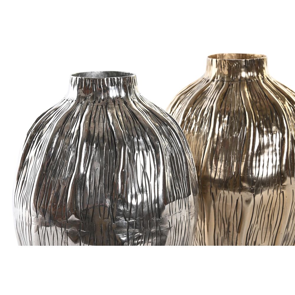Vas DKD Home Decor Silvrig Gyllene Aluminium Modern 20 x 20 x 26 cm (2 antal) - 2