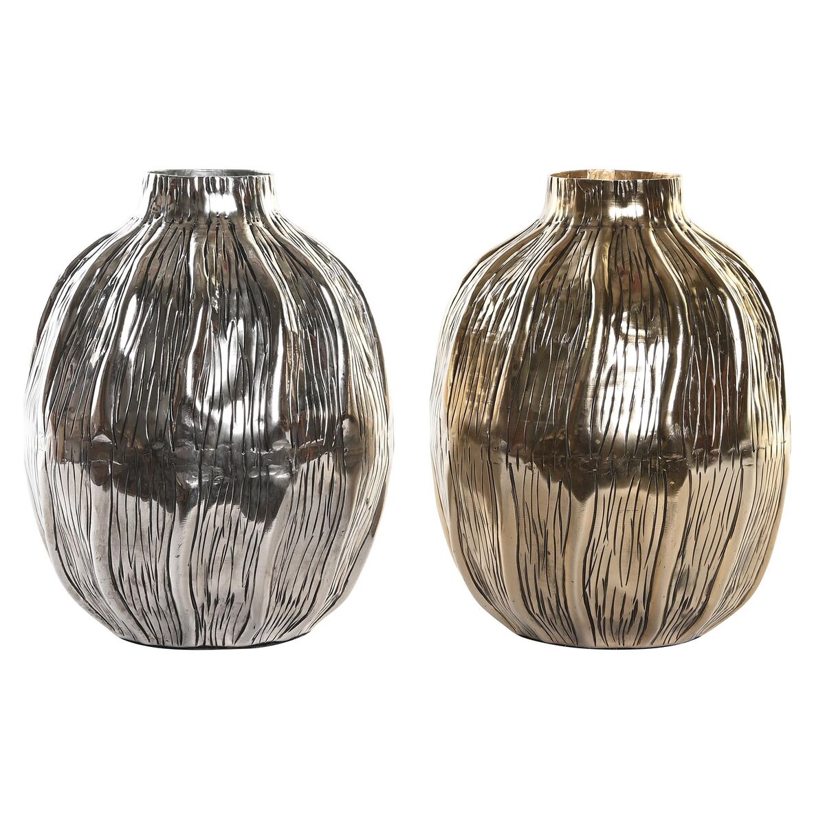 Vas DKD Home Decor Silvrig Gyllene Aluminium Modern 20 x 20 x 26 cm (2 antal) - 4