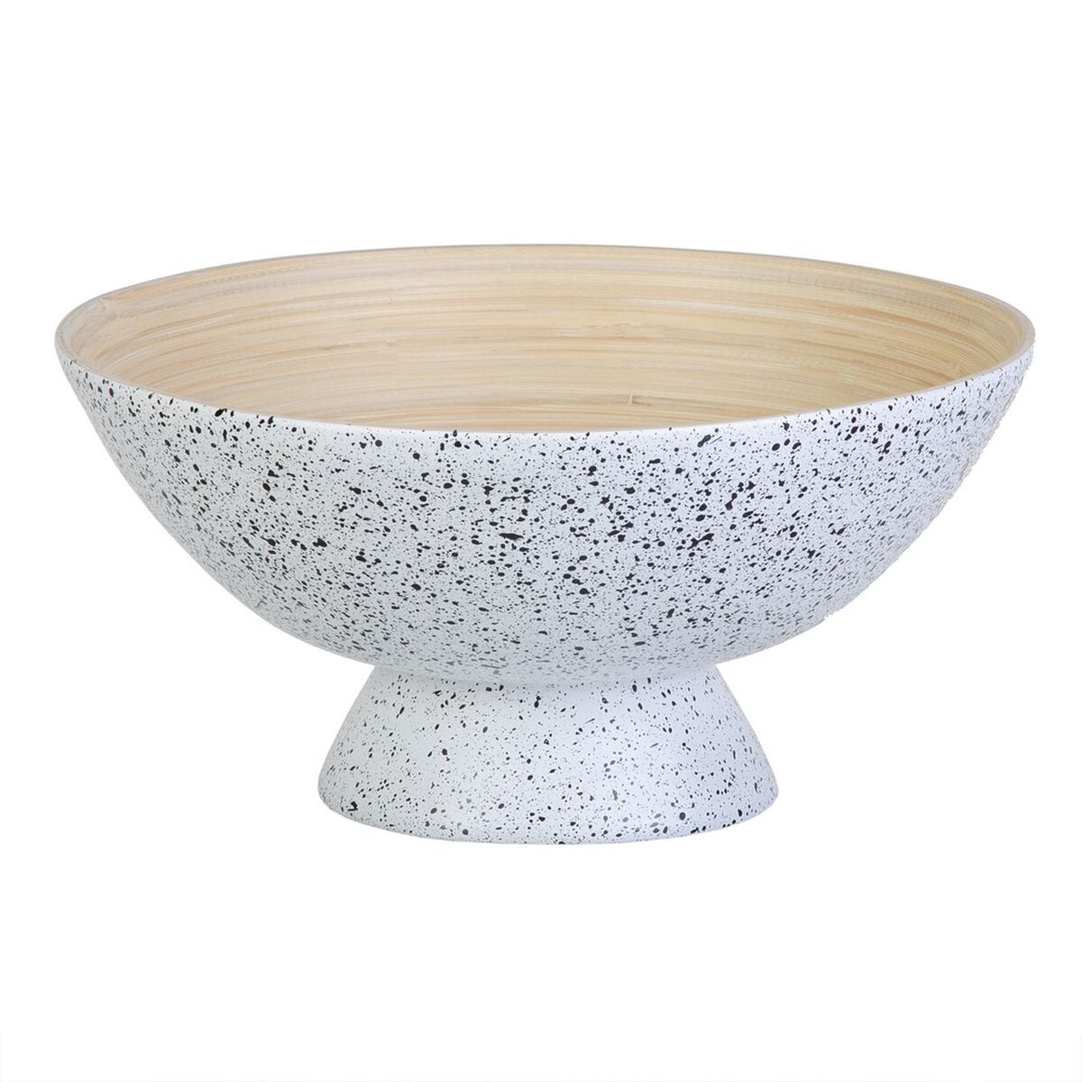 Fruktskål 30 x 30 x 14,5 cm Naturell Vit Bambu