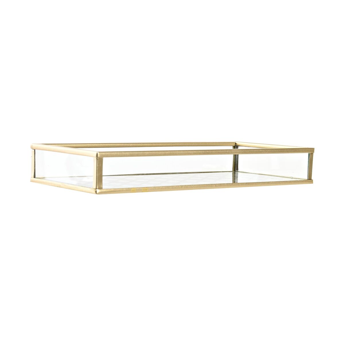 Bricka DKD Home Decor Gyllene Metall Glas 20 x 10 x 3 cm - 2