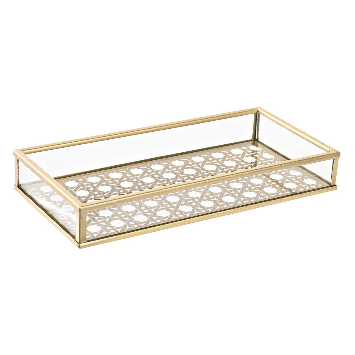 Bricka DKD Home Decor Gyllene Metall Glas 20 x 10 x 3 cm - 4