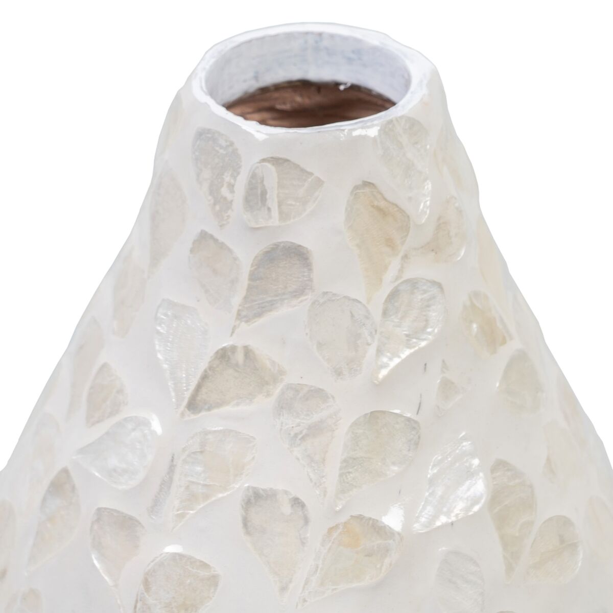 Vas Beige Pärlemor Trä MDF 15 x 15 x 30 cm - 4
