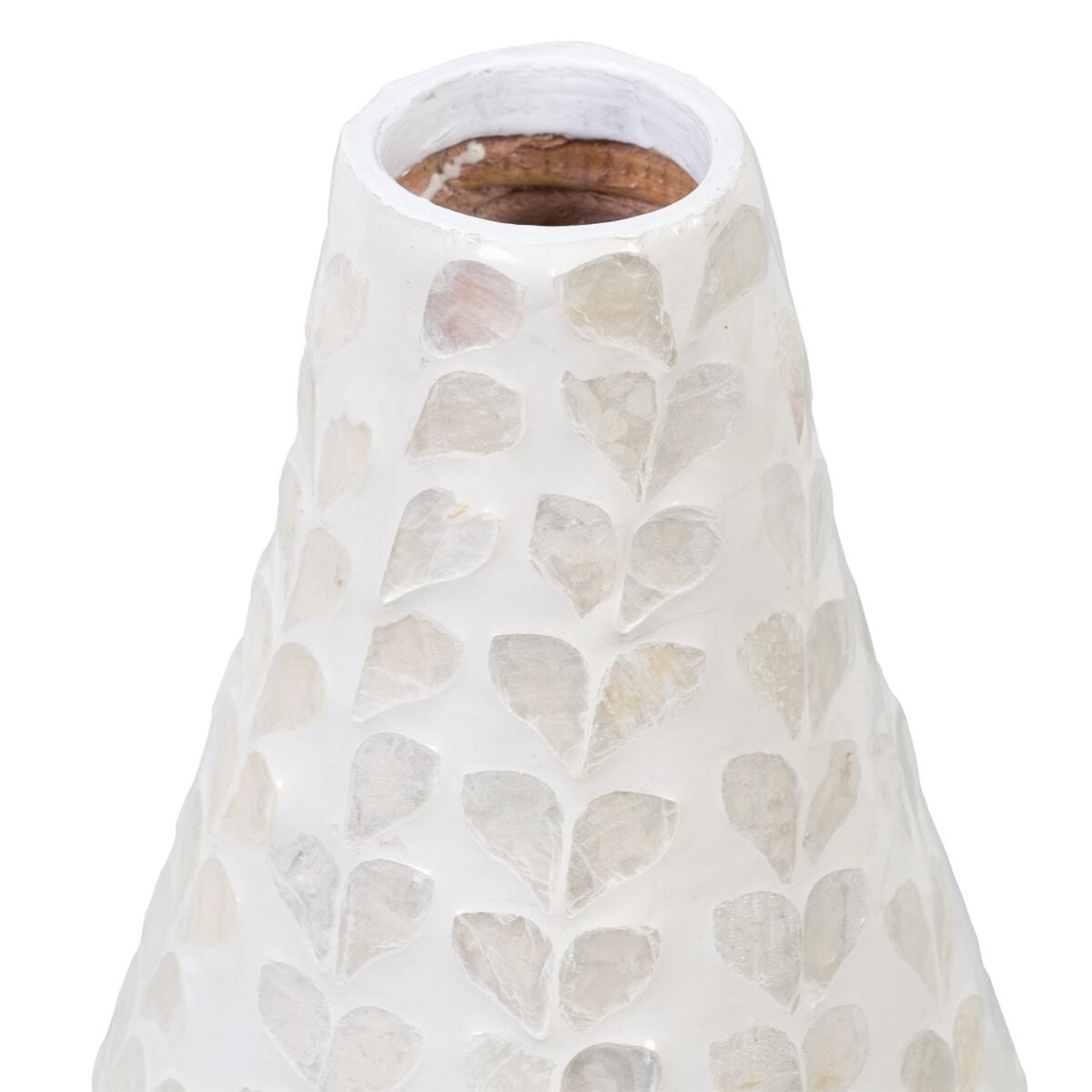Vas 18 x 18 x 52 cm Beige Pärlemor Trä MDF - 4