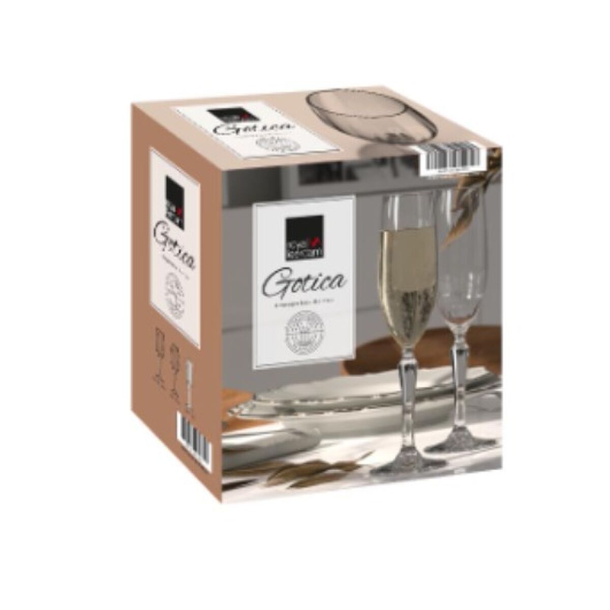 Glasset Royal Leerdam Gotica 210 ml champagne Ø 4,8 x 22,5 cm 6 antal - 2