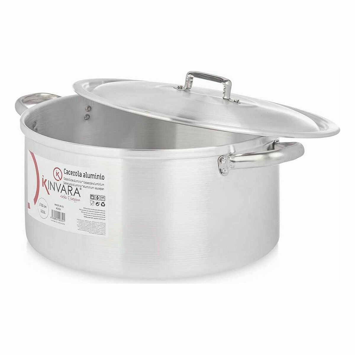 Kastrull med lock Silvrig Aluminium 12,5 L (3 antal) - 2