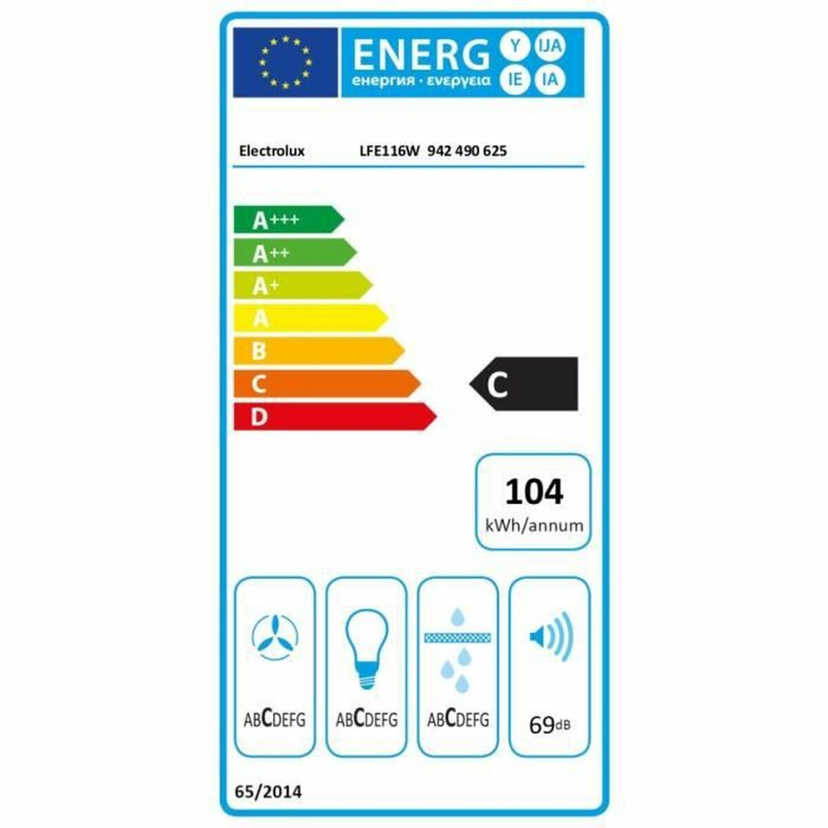 Konventionell fläkt Electrolux LFE116W 250 W 730 m3/h Vit - 2