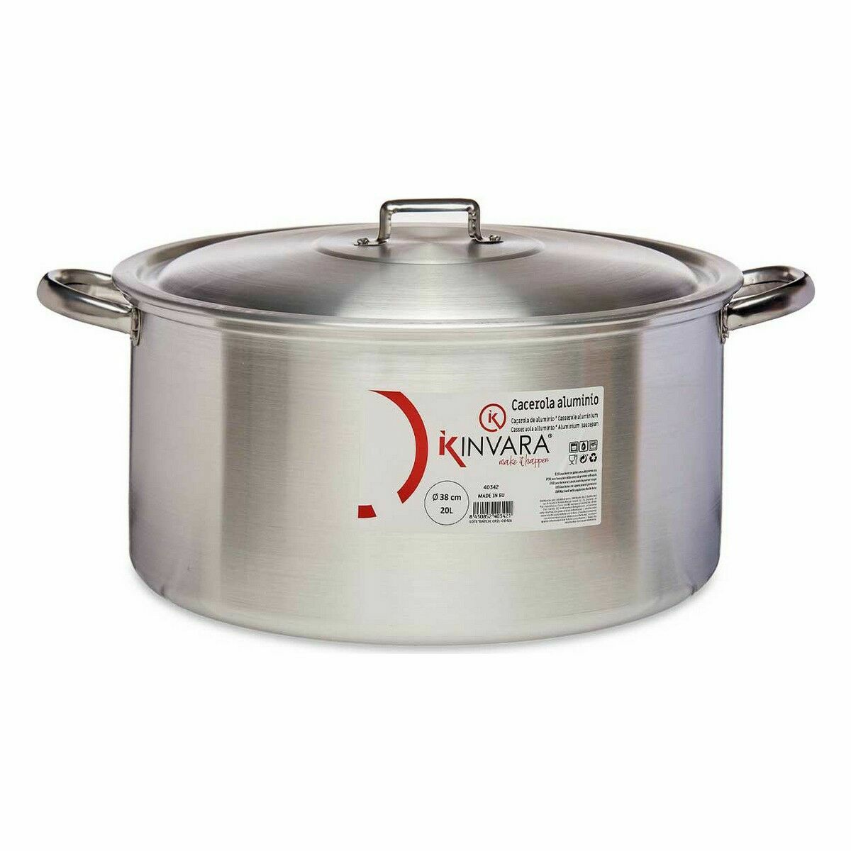 Kastrull med lock Silvrig Aluminium 20 L (3 antal) - 2