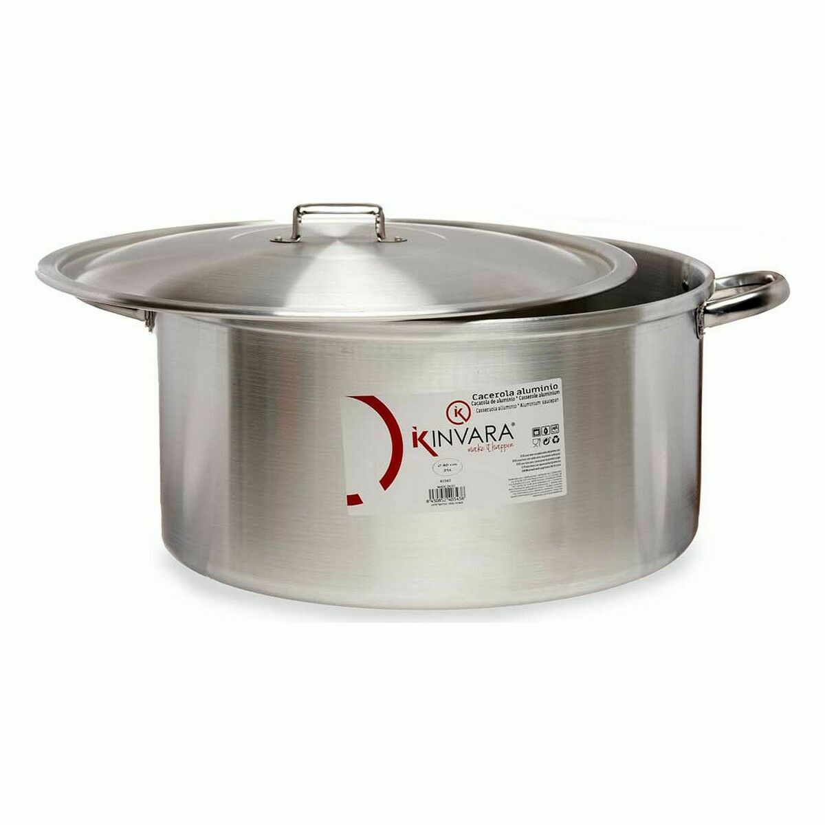Kastrull med lock Silvrig Aluminium 53 x 24 x 43 cm (3 antal) - 2