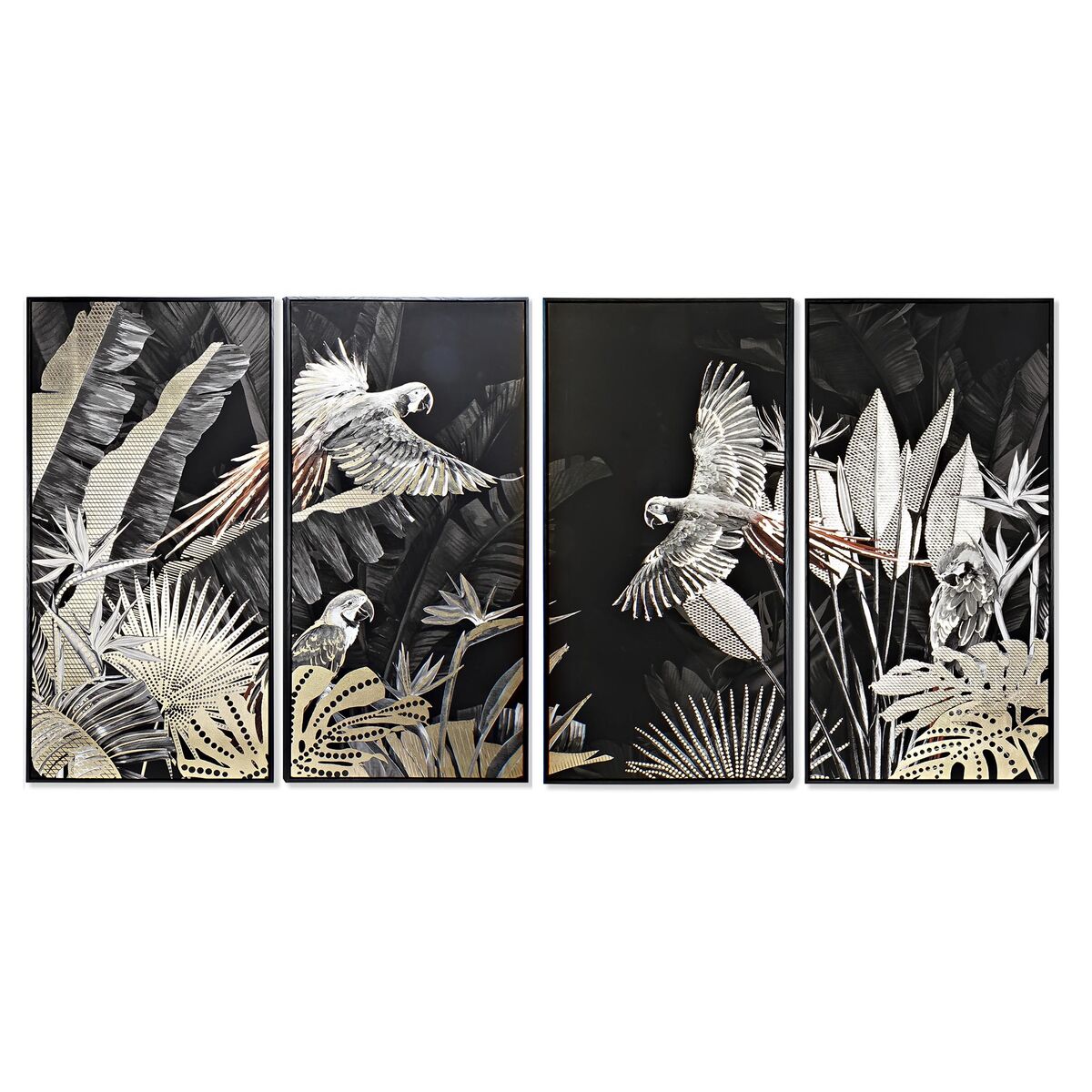 4-ramsset DKD Home Decor Tropiskt 280 x 4 x 140 cm