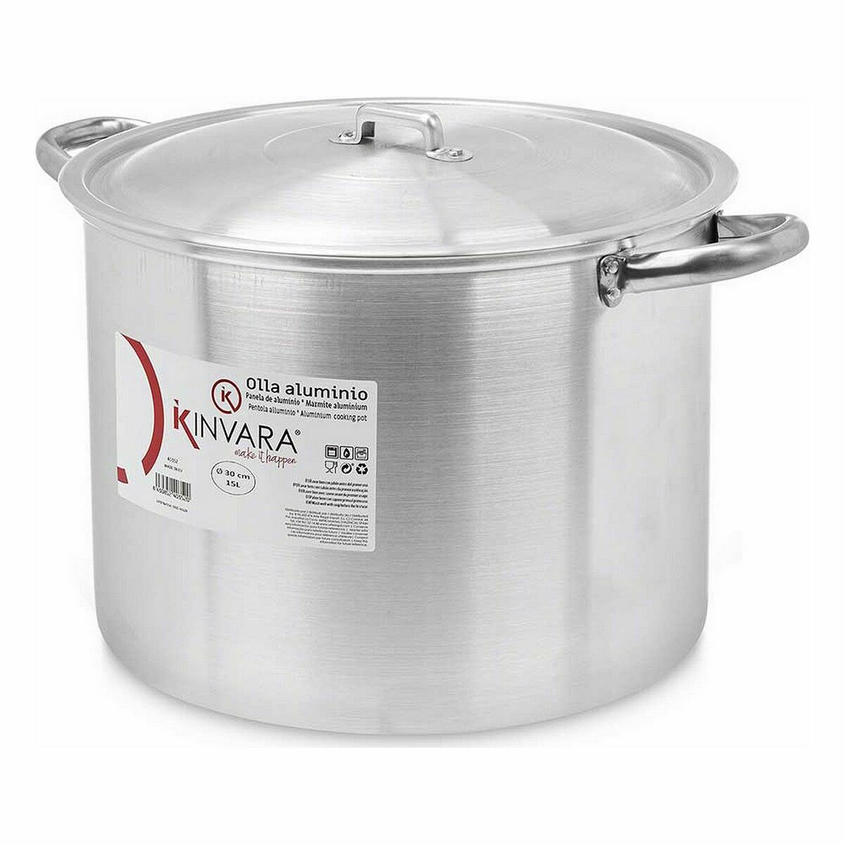 Gryta med lock Ø 30 cm Silvrig Aluminium (4 antal) - 2