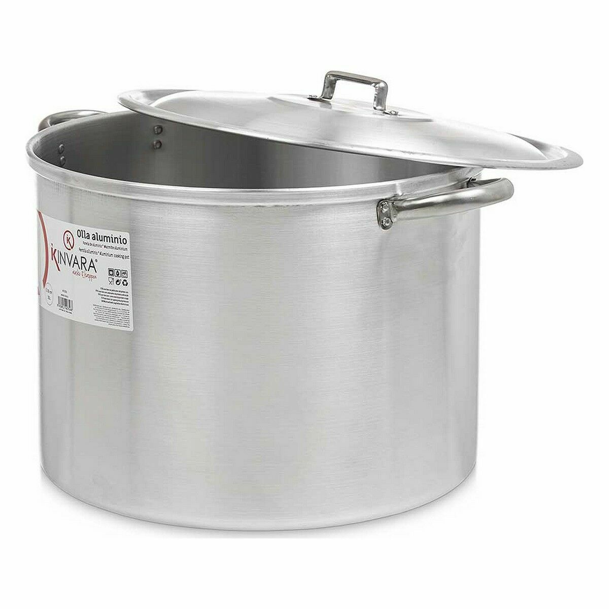Gryta med lock Ø 36 cm Silvrig Aluminium (2 antal) - 2