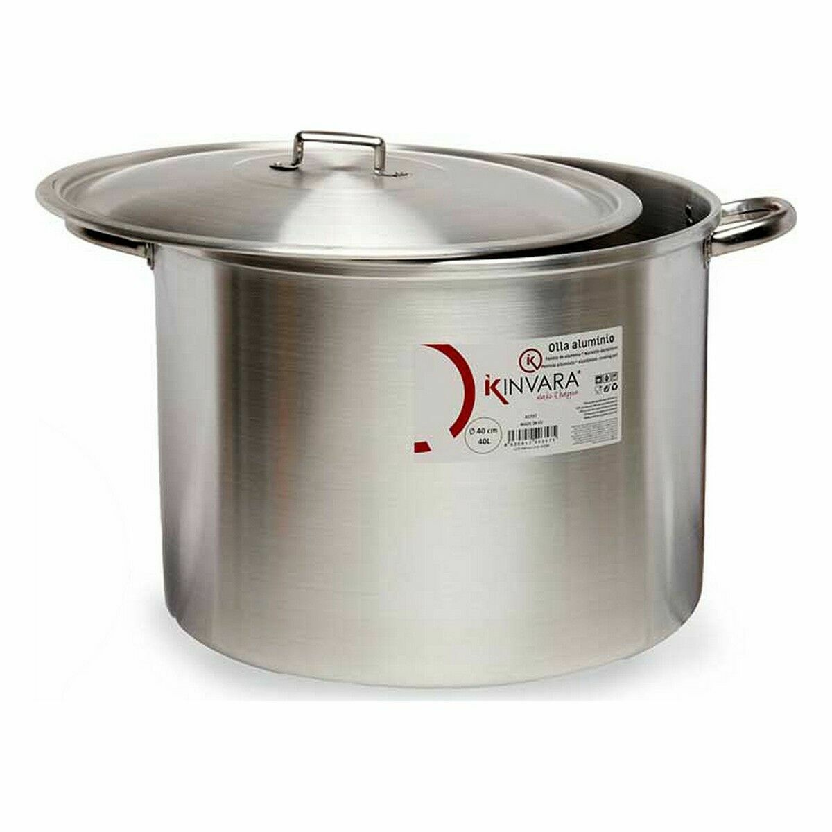 Gryta med lock Silvrig Aluminium 53 x 34 x 43 cm (2 antal) - 2